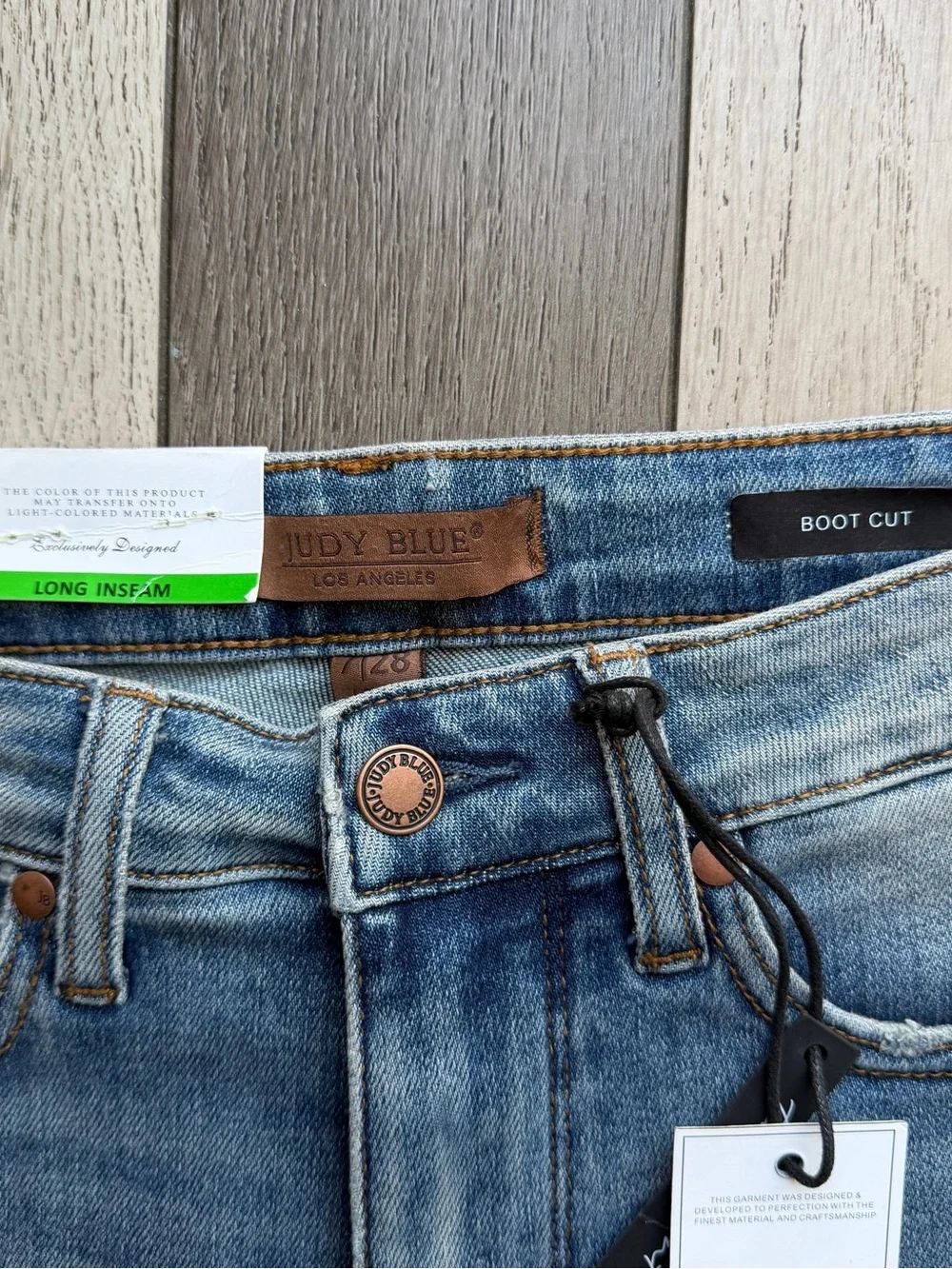 Judy Blue Medium Wash Boot Cut Jeans Long Inseam size 7/28 - Picture 4 of 5